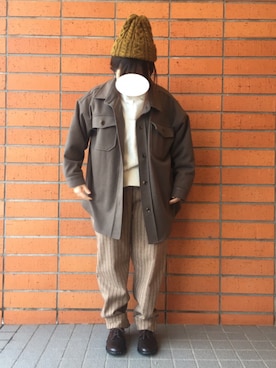 「Simplicite（サンプリシテ）のアイテム（カバーオール）」を使った、38さん（レディース・154cm）の冬コーディネート