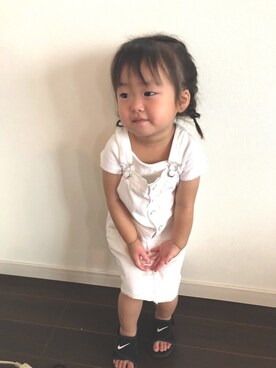 「おんなのこコーデ」｜「アイテム（サロペット/オーバーオール）」を使った、Risaさん（キッズ・74cm）の夏コーディネート