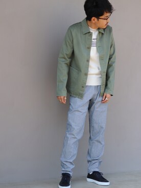 「A.P.C.（アーペーセー）のアイテム（ジャケット/アウター）」を使った、Haruki Horikawaさん（メンズ・173cm・20代）の春コーディネート