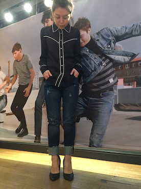 「501skinny」｜リーバイス STAFF WOMENさん（レディース・151cm）の秋コーディネート