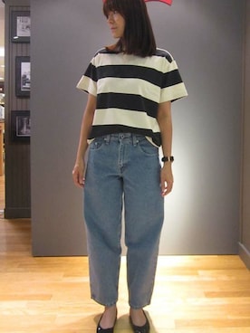 「SILVER TAB（シルバータブ）のアイテム」を使った、リーバイス STAFF WOMENさん（レディース・166cm）の夏コーディネート