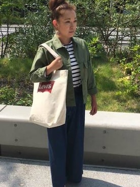 「Levi's（リーバイス）のアイテム（バッグ）」を使った、リーバイス STAFF WOMENさん（レディース・157cm）の夏コーディネート