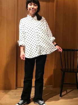 「LINE8（ラインエイト）のアイテム」を使った、リーバイス STAFF WOMENさん（レディース・152cm）の夏コーディネート