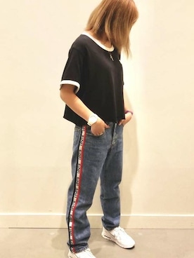 「501（ゴーマルイチ）のアイテム」を使った、リーバイス STAFF WOMENさん（レディース・152cm）の夏コーディネート