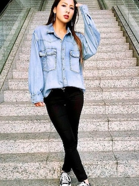 「SILVER TAB（シルバータブ）のアイテム」を使った、リーバイス STAFF WOMENさん（レディース・165cm）の夏コーディネート
