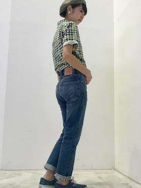 「LEVI'S VINTAGE CLOTHING（リーバイスビンテージクロージング）のアイテム（デニムパンツ）」を使った、リーバイス STAFF WOMENさん（レディース・162cm）の秋コーディネート
