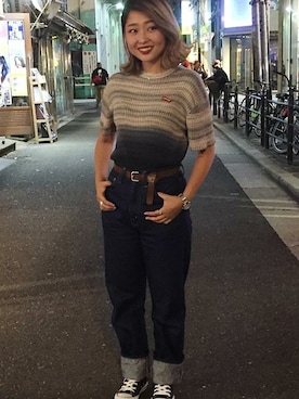 「701」｜リーバイス STAFF WOMENさん（レディース・156cm）の秋コーディネート