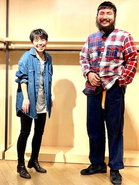 「デニム オン デニム」｜リーバイス STAFF WOMENさん（レディース・152cm）の春コーディネート