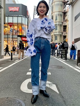 「701」｜リーバイス STAFF WOMENさん（レディース・159cm）の春コーディネート