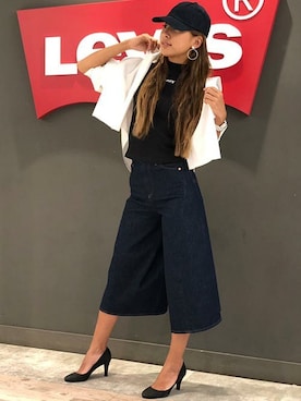 「Levi's（リーバイス）のアイテム（キャップ）」を使った、リーバイス STAFF WOMENさん（レディース・158cm）の春コーディネート