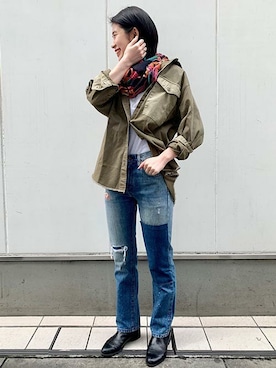 「リーバイス505」｜リーバイス STAFF WOMENさん（レディース・159cm）の春コーディネート