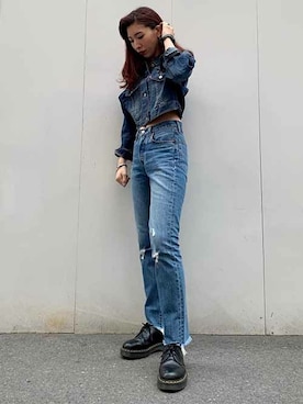 「クロップド」｜リーバイス STAFF WOMENさん（レディース・166cm）の春コーディネート