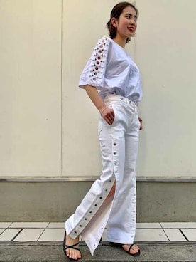 「Levi's Made & Crafted（リーバイスメイドアンドクラフテッド）のアイテム」を使った、リーバイス STAFF WOMENさん（レディース・165cm）の夏コーディネート