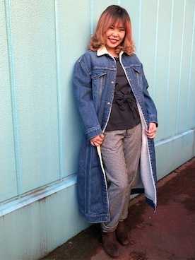 「Levi's Made & Crafted（リーバイスメイドアンドクラフテッド）のアイテム」を使った、リーバイス STAFF WOMENさん（レディース・154cm）の冬コーディネート