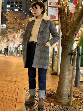 「Levi's（リーバイス）のアイテム（チェスターコート）」を使った、リーバイス STAFF WOMENさん（レディース・167cm）の冬コーディネート