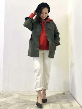 「Levi's Made & Crafted（リーバイスメイドアンドクラフテッド）のアイテム」を使った、リーバイス STAFF WOMENさん（レディース・156cm）の冬コーディネート