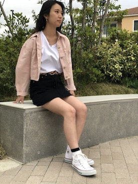 「Levi's（リーバイス）のアイテム（スカート）」を使った、リーバイス STAFF WOMENさん（レディース・154cm）の夏コーディネート