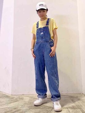 「Levi's（リーバイス）のアイテム（帽子）」を使った、リーバイス STAFF WOMENさん（レディース・158cm）の夏コーディネート