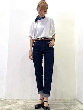 「Levi's Made & Crafted（リーバイスメイドアンドクラフテッド）のアイテム」を使った、リーバイス STAFF WOMENさん（レディース・161cm）の夏コーディネート