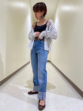 「701」｜リーバイス STAFF WOMENさん（レディース・153cm）の秋コーディネート