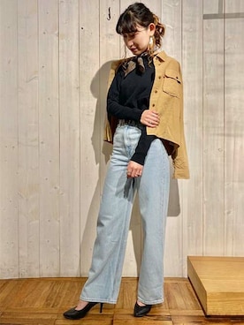 「Levi's Made & Crafted（リーバイスメイドアンドクラフテッド）のアイテム」を使った、リーバイス STAFF WOMENさん（レディース・159cm）の秋コーディネート