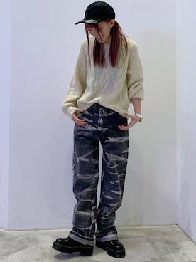 「Levi's（リーバイス）のアイテム（帽子）」を使った、リーバイス STAFF WOMENさん（レディース・161cm）の秋コーディネート