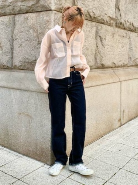 「Levi's RED（リーバイスレッド）のアイテム」を使った、リーバイス STAFF WOMENさん（レディース・161cm）の春コーディネート