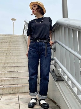 「Levi's Made & Crafted（リーバイスメイドアンドクラフテッド）のアイテム」を使った、リーバイス STAFF WOMENさん（レディース・156cm）の夏コーディネート
