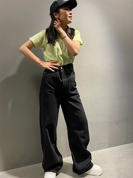「Levi's（リーバイス）のアイテム（帽子）」を使った、リーバイス STAFF WOMENさん（レディース・153cm）の夏コーディネート