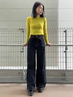 「Levi's（リーバイス）のアイテム（ニット/セーター）」を使った、リーバイス STAFF WOMENさん（レディース・168cm）の秋コーディネート