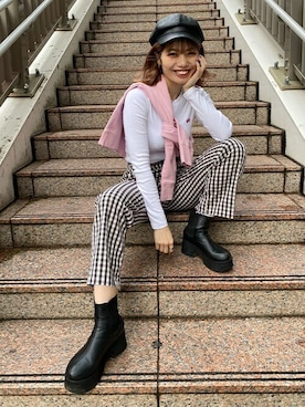 「Levi's（リーバイス）のアイテム（スラックス）」を使った、リーバイス STAFF WOMENさん（レディース・164cm）の秋コーディネート
