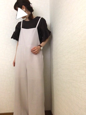 「Simplicite（サンプリシテ）のアイテム（オールインワン・サロペット）」を使った、na*さん（レディース・154cm）の夏コーディネート