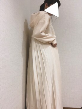 「Aunt Marie's（アントマリーズ）のAUNT MARIE'S バックプリーツフーディーワンピース（ワンピース）」を使った、na*さん（レディース・154cm）の冬コーディネート