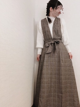 「おんなのこコーデ」｜「アイテム（つなぎ/オールインワン）」を使った、na*さん（レディース・154cm）の冬コーディネート