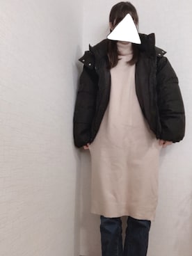 「fifth（フィフス）の中綿ショートダウンコート（ダウンジャケット/コート）」を使った、na*さん（レディース・154cm）の冬コーディネート