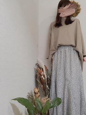 「chocomee（チョコミー）のアイテム（Tシャツ/カットソー）」を使った、na*さん（レディース・154cm）の夏コーディネート