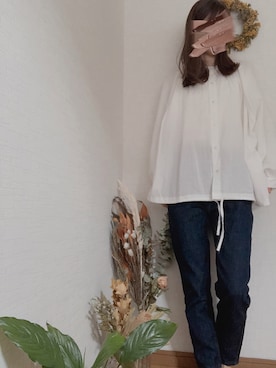「chocomee（チョコミー）のアイテム（シャツ/ブラウス）」を使った、na*さん（レディース・154cm）の夏コーディネート