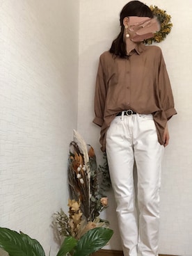 「chocomee（チョコミー）のアイテム（シャツ/ブラウス）」を使った、na*さん（レディース・154cm）の夏コーディネート