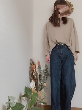 「chocomee（チョコミー）のアイテム（Tシャツ/カットソー）」を使った、na*さん（レディース・154cm）の夏コーディネート