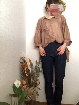 「chocomee（チョコミー）のアイテム（シャツ/ブラウス）」を使った、na*さん（レディース・154cm）の夏コーディネート