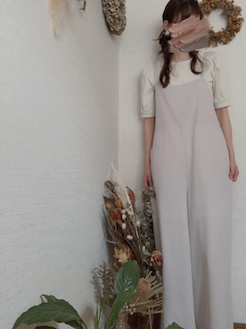 「Simplicite（サンプリシテ）のアイテム（オールインワン・サロペット）」を使った、na*さん（レディース・154cm）の秋コーディネート