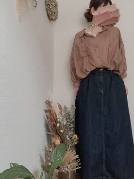 「chocomee（チョコミー）のアイテム（シャツ/ブラウス）」を使った、na*さん（レディース・154cm）の秋コーディネート