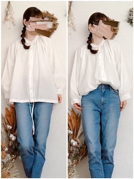 「chocomee（チョコミー）のアイテム（シャツ/ブラウス）」を使った、na*さん（レディース・154cm）の春コーディネート