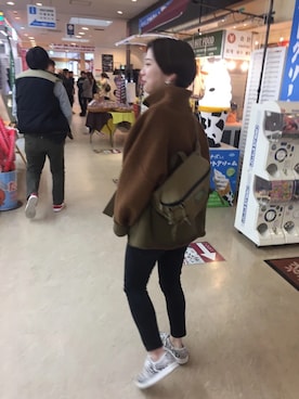 「アイテム（その他トップス、ブラウン系）」を使った、yuiiiiiiさん（レディース・154cm）の冬コーディネート