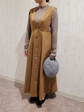 「テチチ(Te chichi)」｜「アイテム（ハンチング/ベレー帽）」を使った、Misakiさん（レディース・150cm）の秋コーディネート