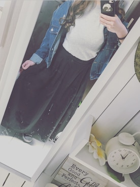 「GRL（グレイル）のアイテム（デニムジャケット）」を使った、ももか プロフ必読。さん（レディース・154cm）の春コーディネート