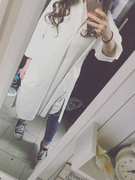 「アイテム（シャツワンピース）」を使った、ももか プロフ必読。さん（レディース・154cm・10代）の春コーディネート