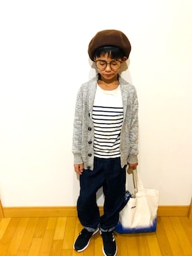 「Right-on KIDS（ライトオンキッズ）のアイテム（ジャケット/アウター、グレー系）」を使った、⁂sebu⁂さん（キッズ・140cm）の秋コーディネート