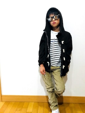 「EDWIN（エドウィン）のアイテム（ジャケット/アウター）」を使った、⁂sebu⁂さん（キッズ・140cm）の秋コーディネート