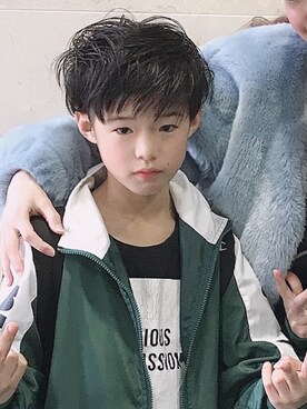 「ツーブロック」｜⁂sebu⁂さん（キッズ・140cm）の冬コーディネート